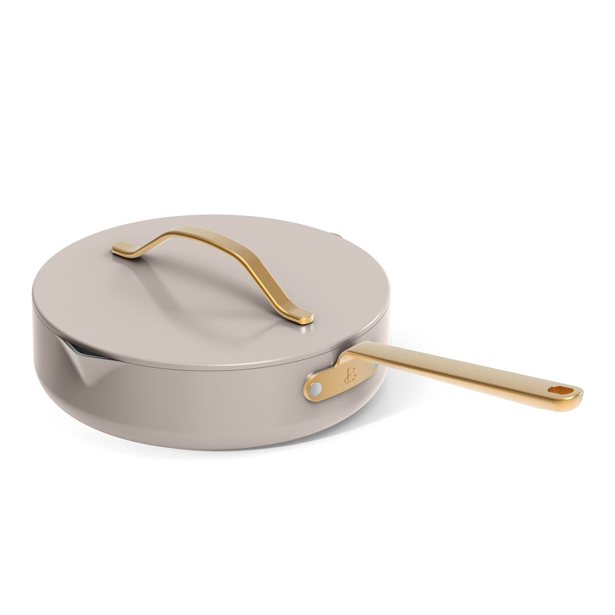 Beautiful 12-Piece Cookware Set, Pots and Pans with Strainer Lids and EverGood Ceramic Nonstick Coating, White Icing by Drew Barrymore