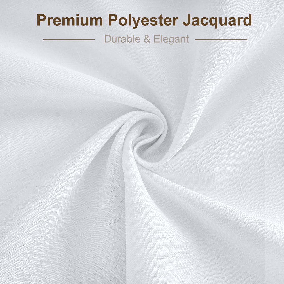 Inosoo Faux Linen Textured Rectangle Tablecloth - 60 x 84 inch Waterproof & Machine Washable Linen-Look Cloth Table Cover, White