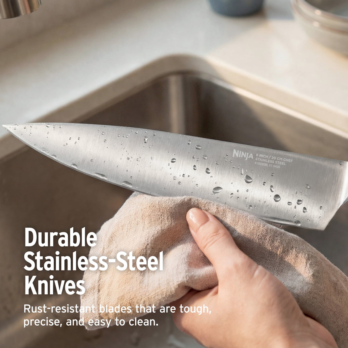 Ninja NeverDull Razor-Sharp 11-Piece Knife System with Removable Sharpener, Laser-Cut Blades, NK12011BL1, Cyberspace
