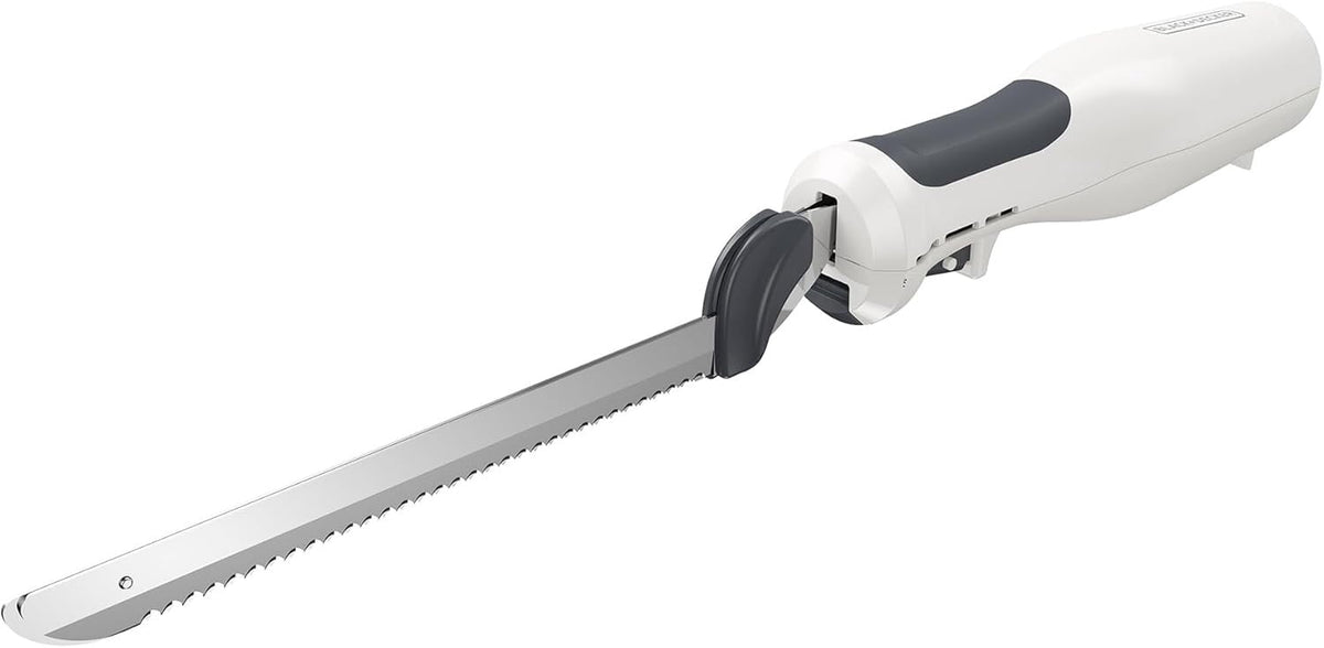 BLACK+DECKER 9-Inch Electric Carving Knife, Stainless Steel, White