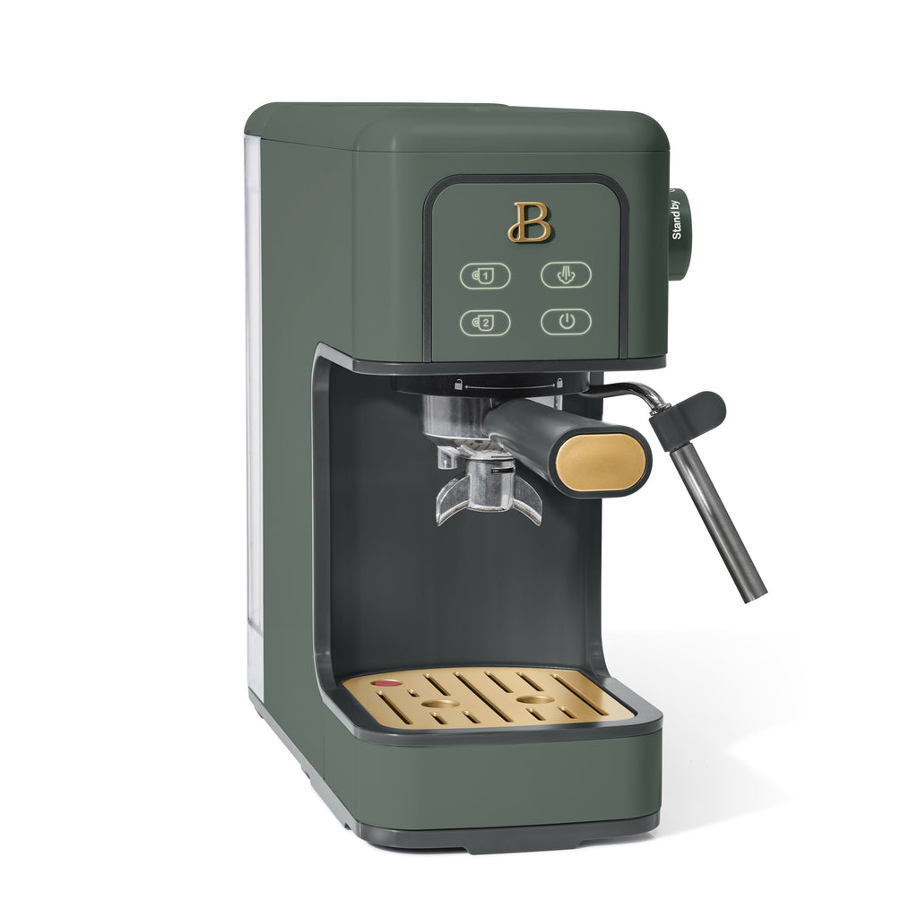 Beautiful by Drew Barrymore Slim Espresso Machine, 20-Bar Pressure, Black Sesame