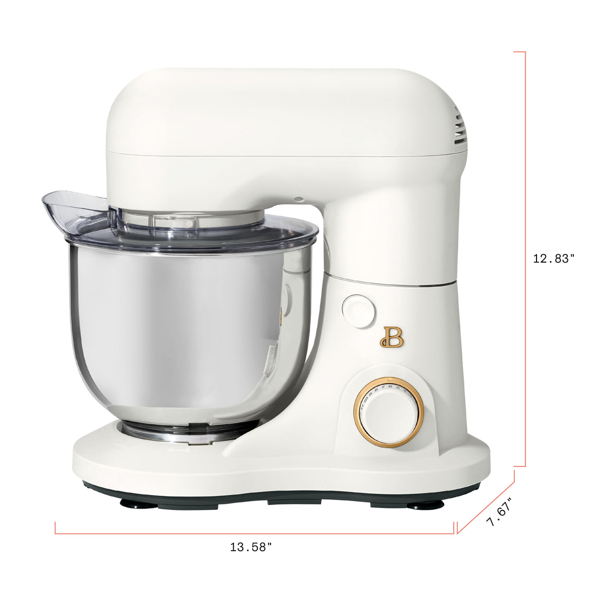 Beautiful 3.5 Qt Stand Mixer with Flat Beater, Dough Hook, Balloon Whisk, Chocolate by Drew Barrymore