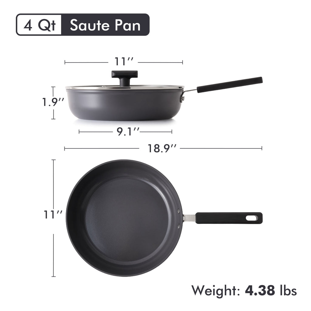 SENSARTE Nonstick Ceramic Frying Pan Skillet, Induction Omelette Pan Egg Pan, Healthy Cookware Chef's Pan with Heat-Resistant Handle, Dishwasher Safe, Gray, 8"