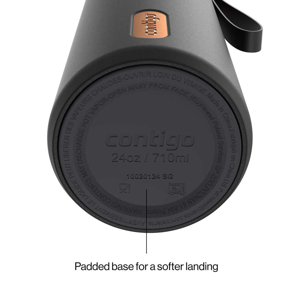 Contigo 24oz AutoSeal Insulated Stainless Steel Water Bottle, Licorice Black/Bronze