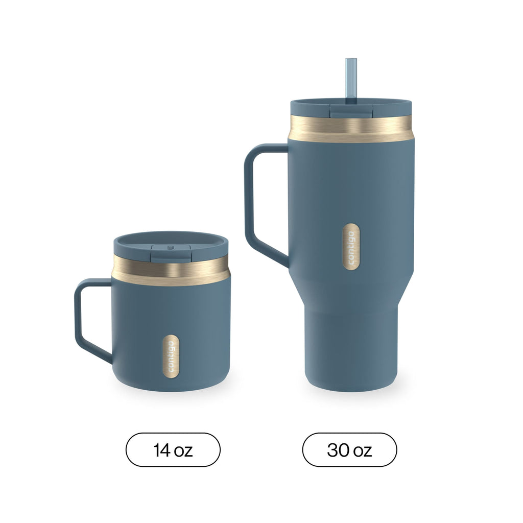 Contigo 14oz SnapSeal Insulated Stainless Steel Coffee Tumbler, Oatmilk Cream/Champagne