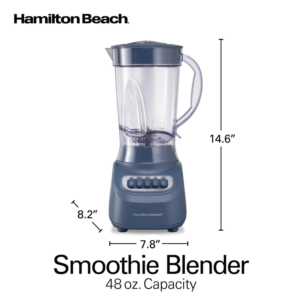 Hamilton Beach Smoothie Blender, 48 oz BPA-Free Jar 650 W 12-Function Countertop Blender for Kitchen, Black