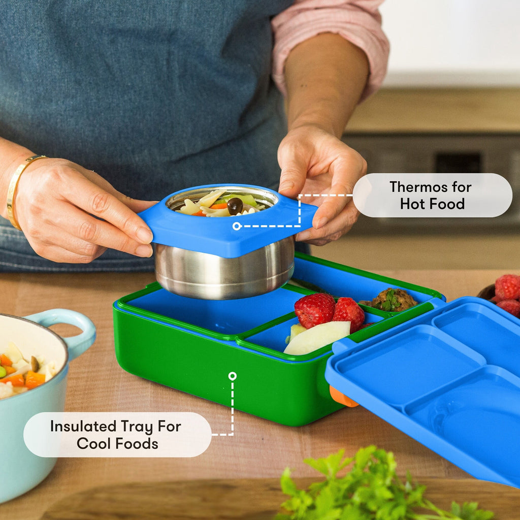 OmieBox Bento Box for Kids - Insulated Bento Lunch Box with Leak Proof Thermos Food Jar - Blue Sky by OmieLife