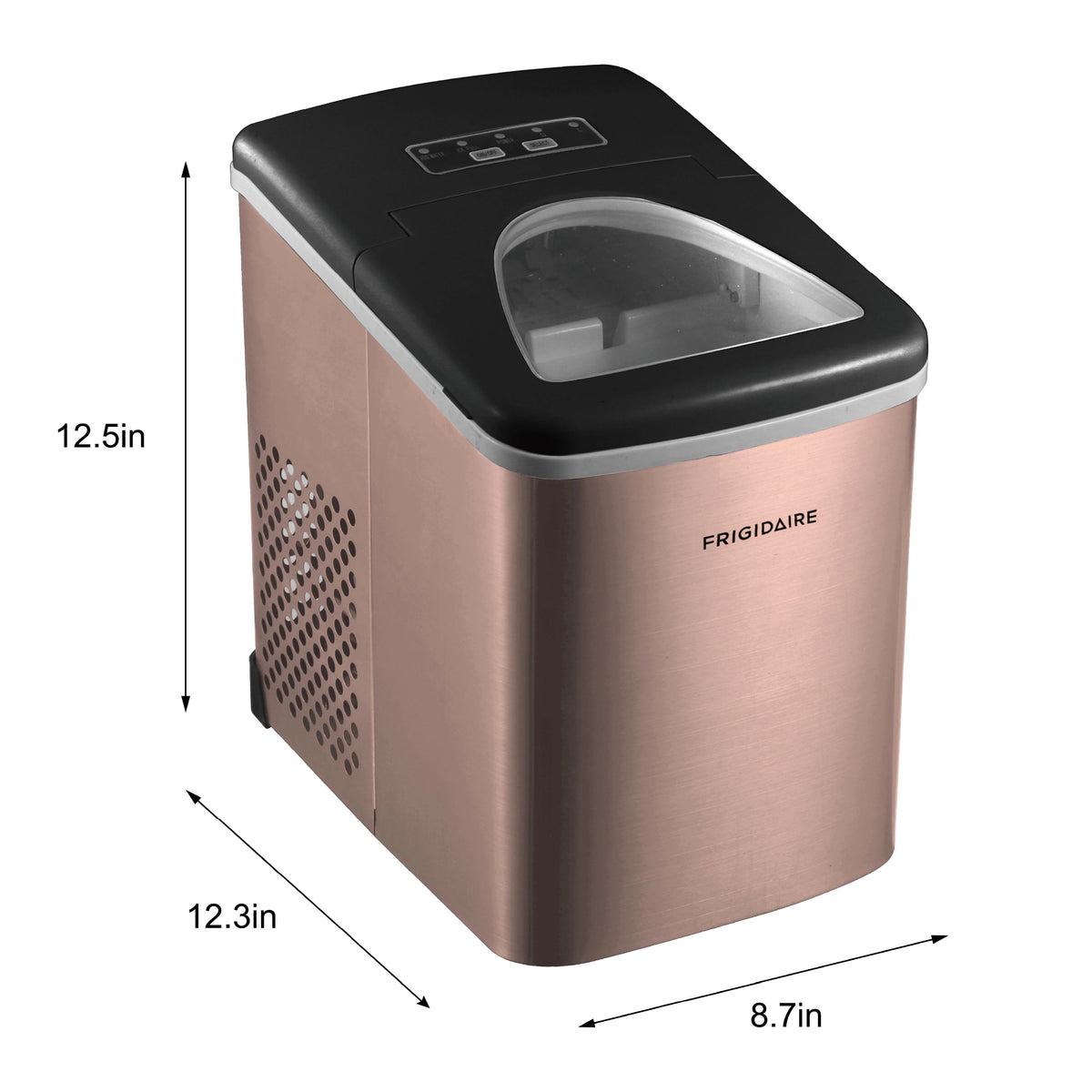Frigidaire 26 lb. Bullet Ice Maker, Countertop Ice Machine with LED Control Panel, Red Stainless Steel