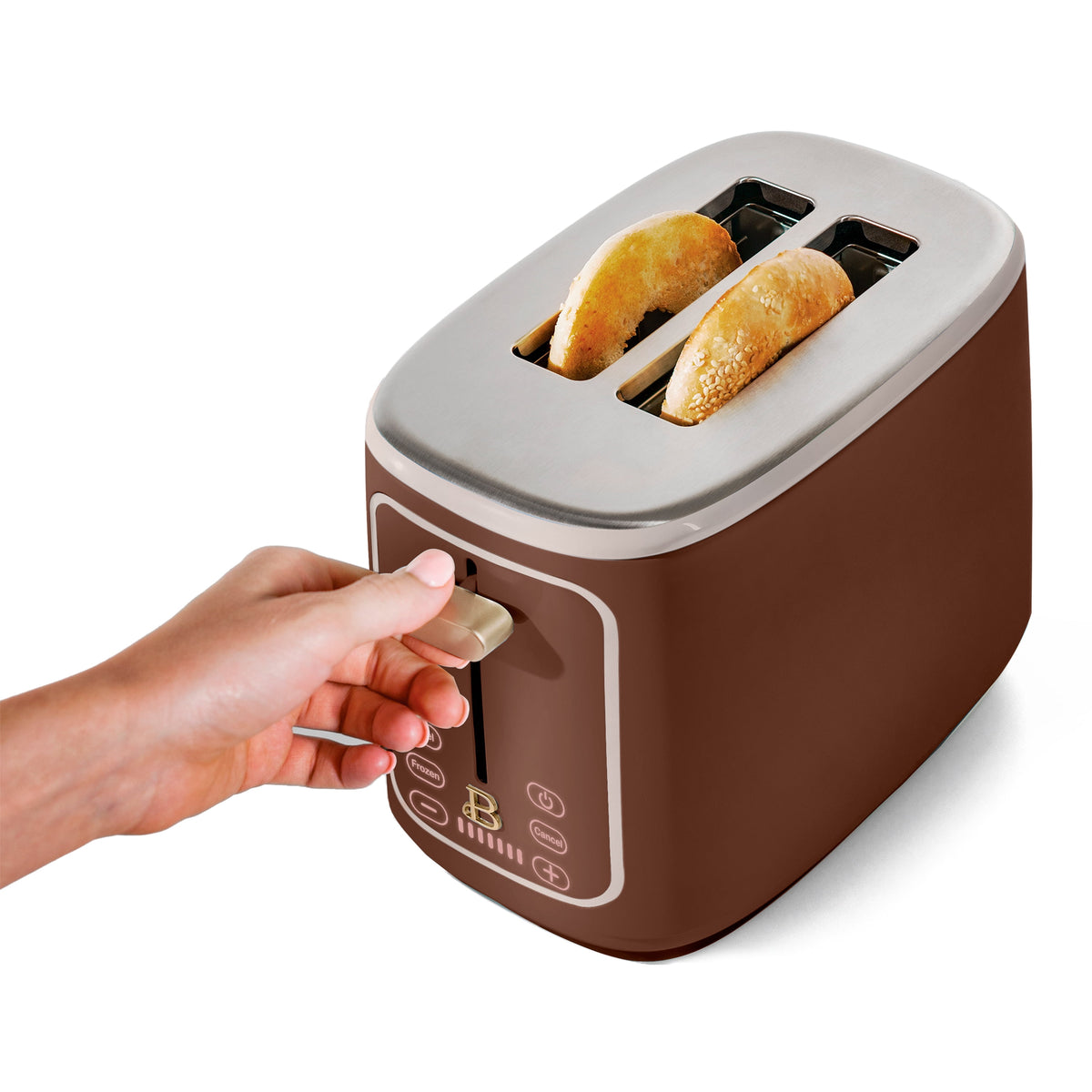 Beautiful 2 Slice Toaster with Touch-Activated Display, Thyme Green by Drew Barrymore