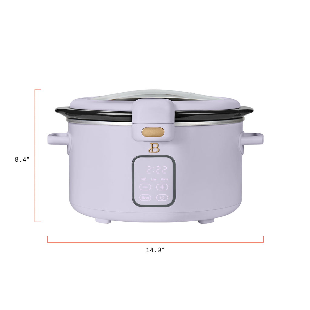 Beautiful 4 Qt Digital Slow Cooker with Hinged Locking Lid, Thyme Green by Drew Barrymore