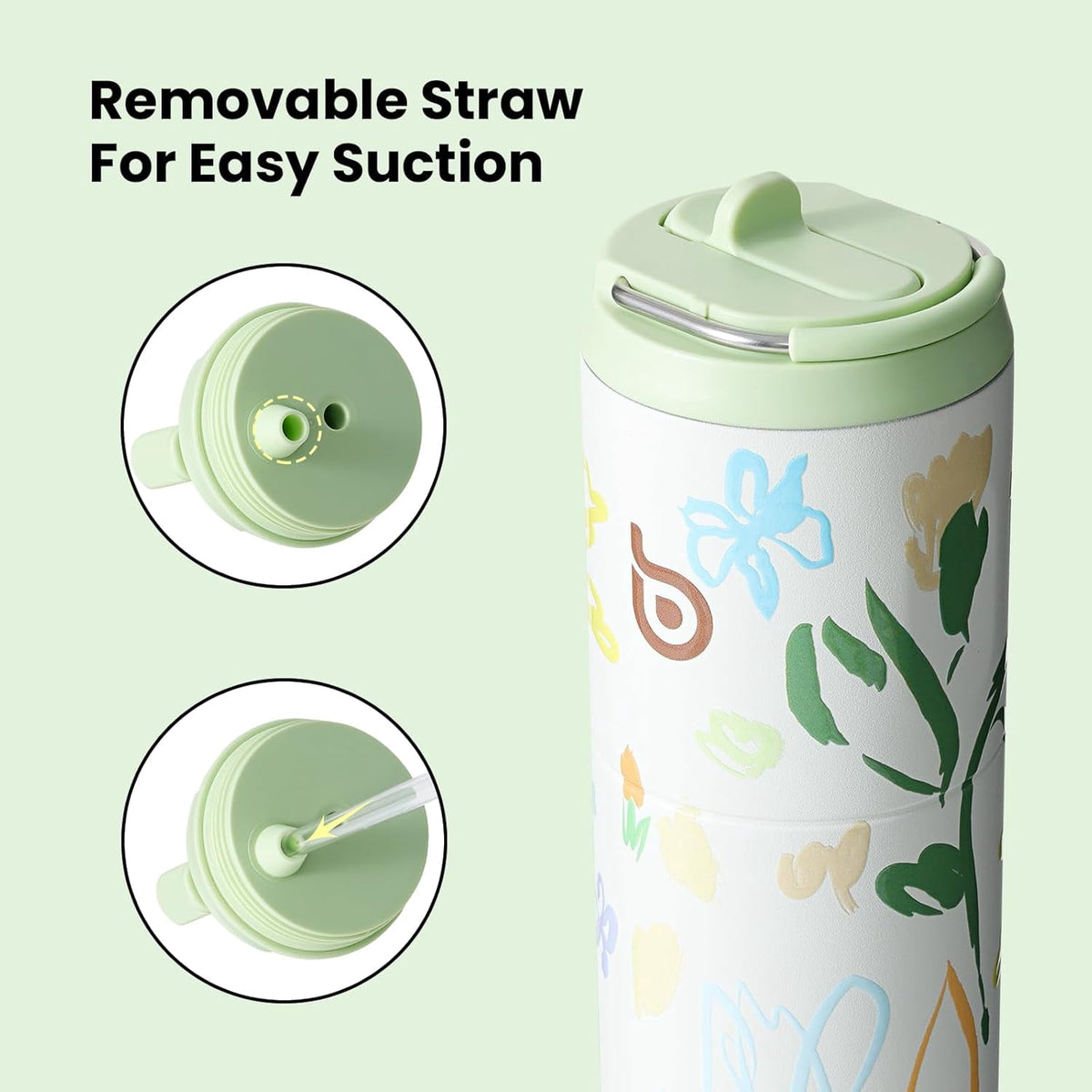 BOTTLE BOTTLE Insulated Water Bottle 24oz with Straw Lid and Handle for Sports Travel Gym Stainless Steel Water Bottles Double-Wall Vacuum Metal Leak Proof BPA-Free (Bling Bow)