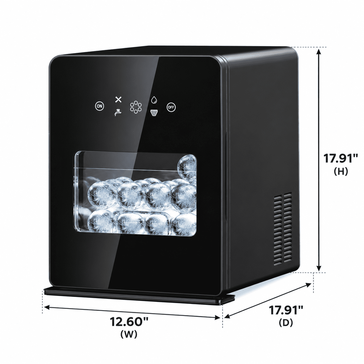 RIOXC Spherical Ice Maker, 2.4" Large Sphere Ice Ball Maker 108 Pcs/24H with Self-Cleaning Countertop Craft Ice for Whiskey Cocktails & Home Bar