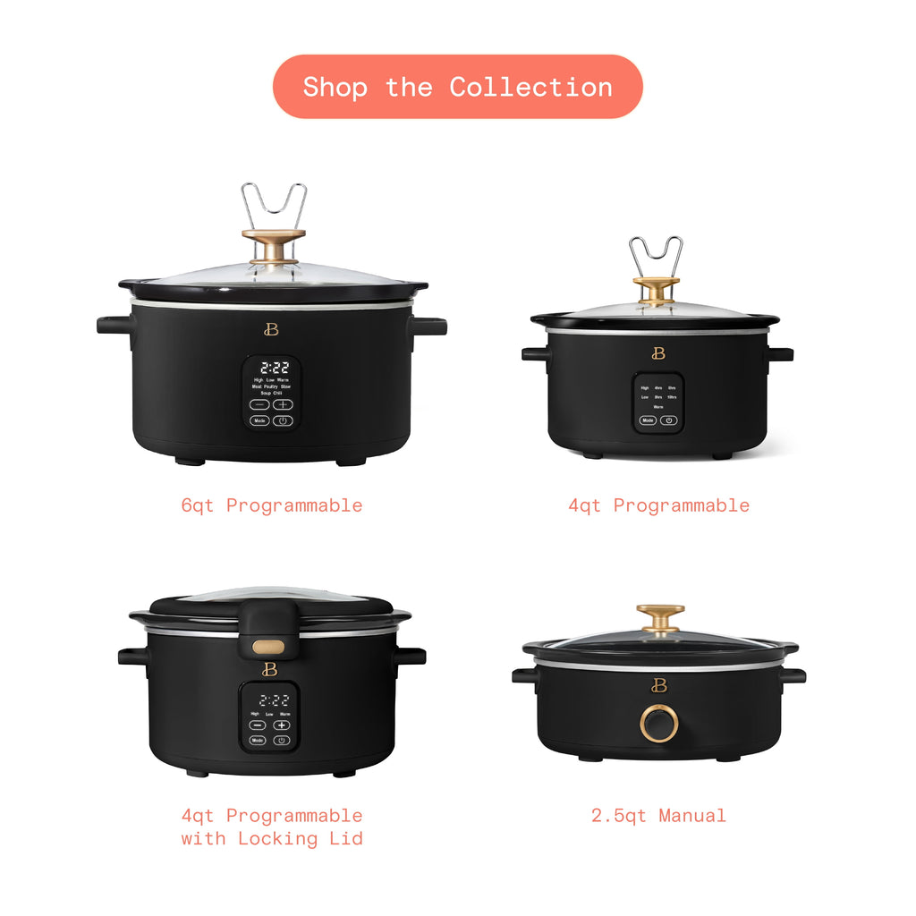 Beautiful 4 Qt Digital Slow Cooker with Hinged Locking Lid, Thyme Green by Drew Barrymore