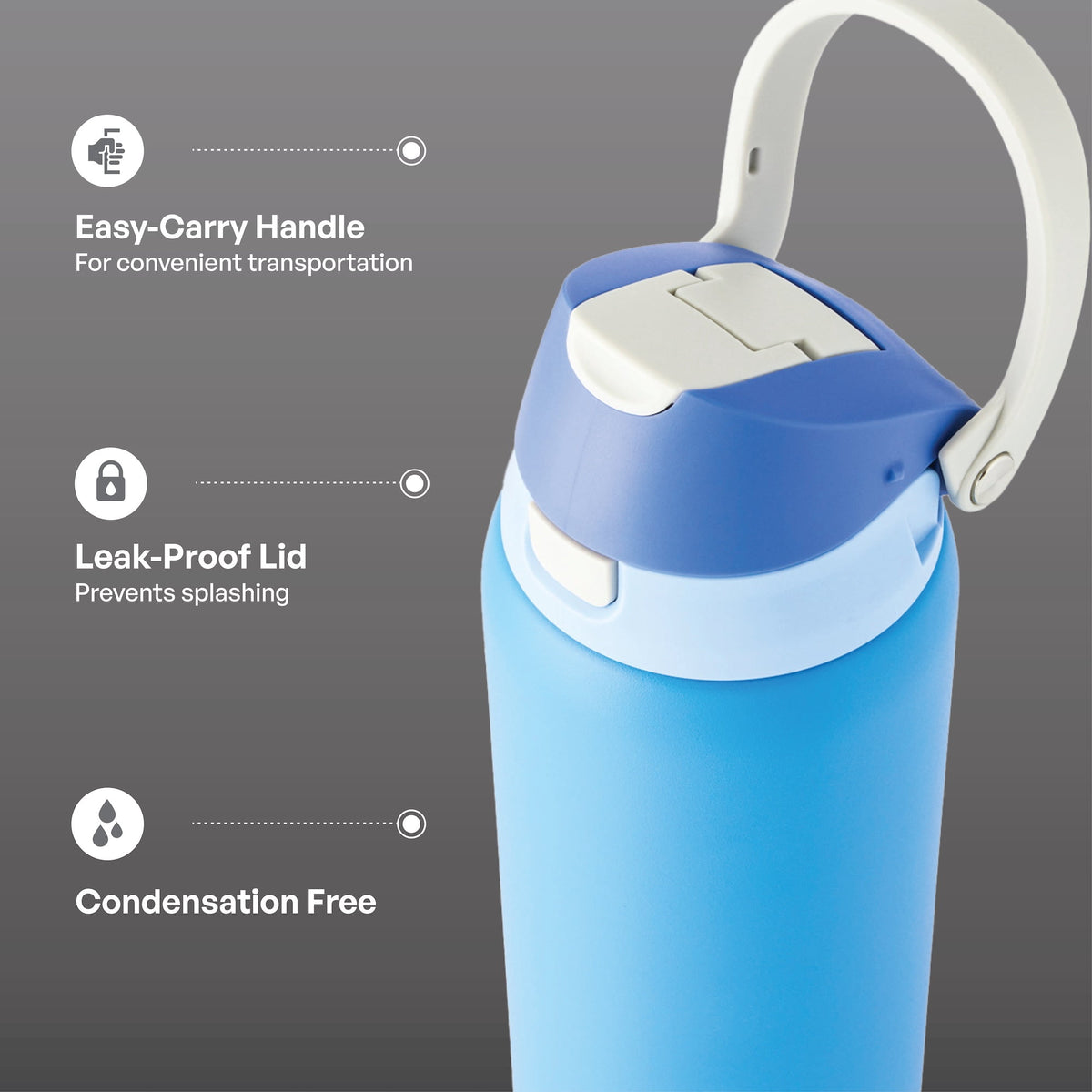 TAL 32oz Stainless Steel 2-in-1 Water Bottle with Straw and Chug Lid, Black