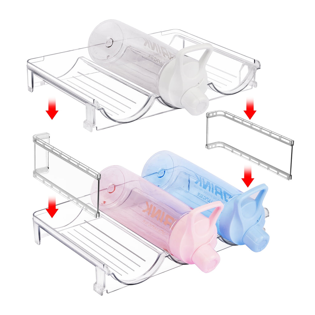 Sindcom Set of 10 Fridge Organizer, Refrigerator Organizing Bins with Handles, BPA-Free Clear Plastic Fridge Storage Containers