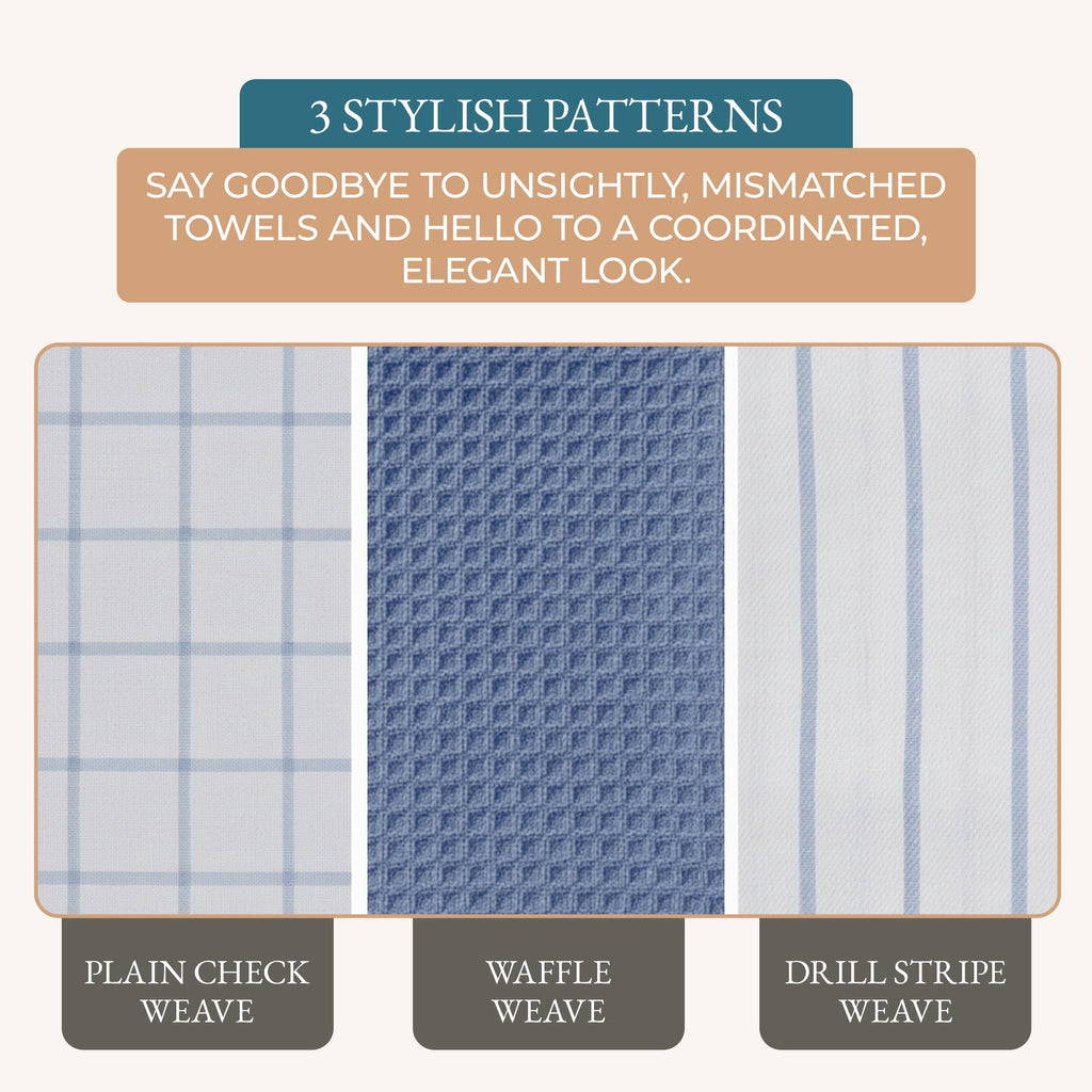 Kitchen Towels Set - Pack of 6 Cotton Dish Towels for Drying Dishes, 18”x 28”, Kitchen Hand Towels, Quick Drying Kitchen Towel Set - Beige