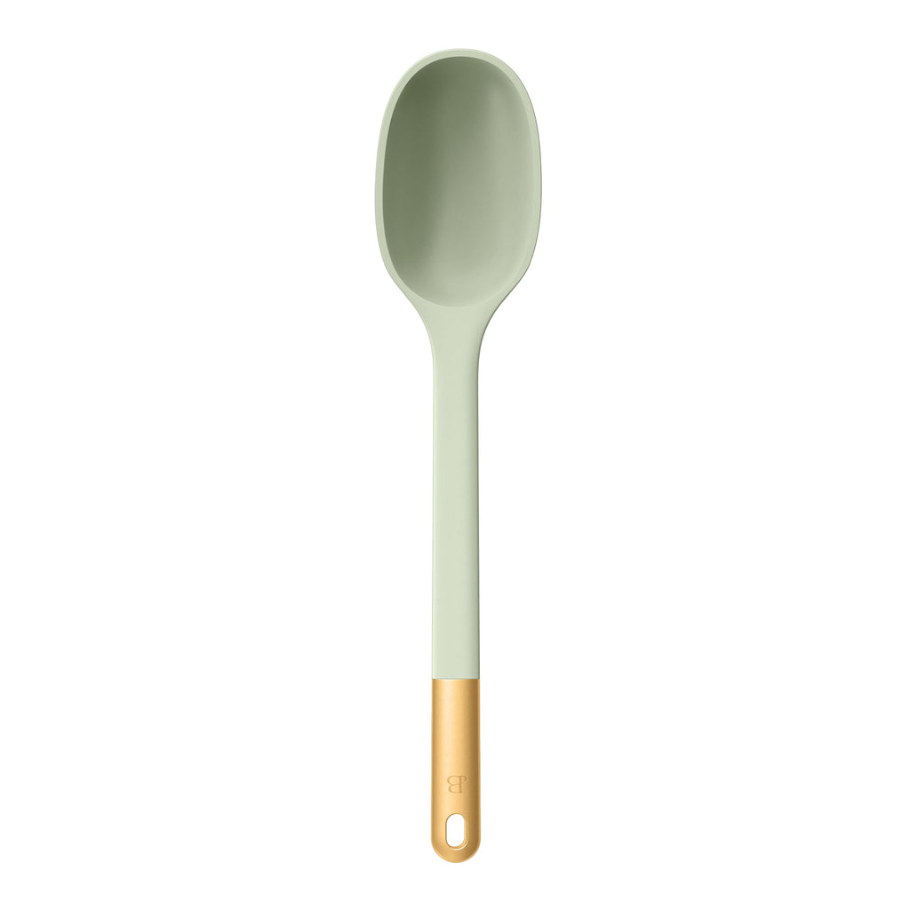 Beautiful 6-Piece Silicone Kitchen Tool Set with Ceramic Crock, Chocolate by Drew Barrymore