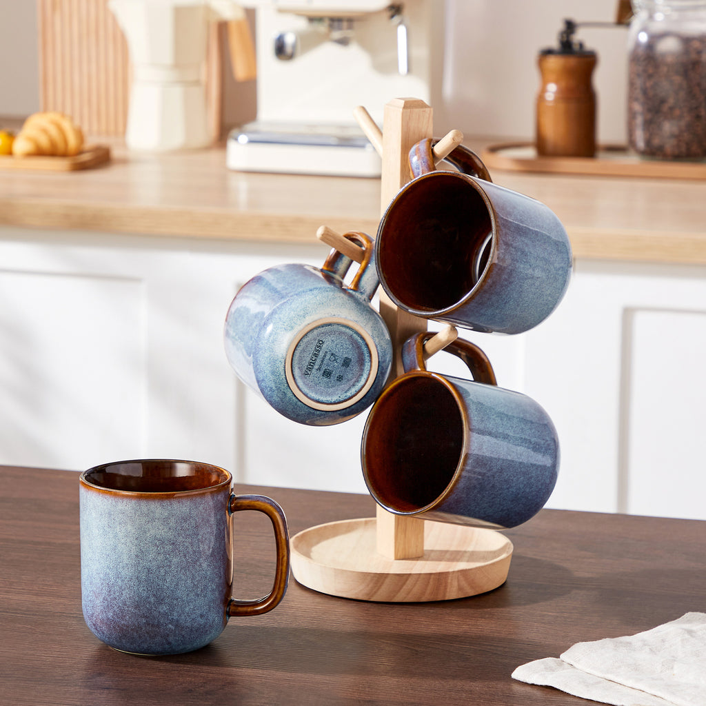 Malacasa Coffee Mugs Set of 4, 12oz Ceramic Coffee Cups Set, Tea Mugs for Latte, Cocoa and Milk, Coffee Mug With Handle, Gifts for Women Men