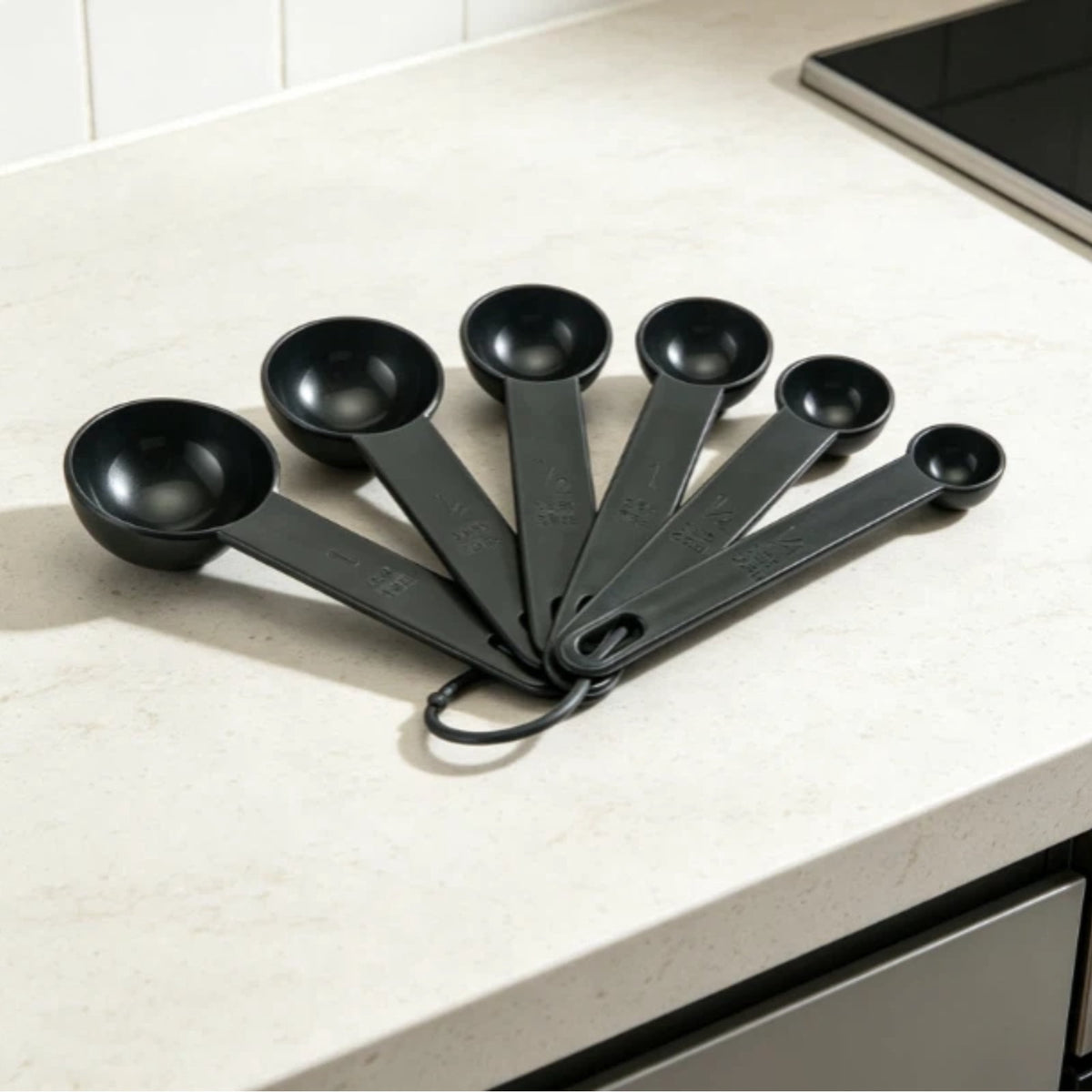 Moocorvic 5Pcs/set Measuring Spoon For Baking Plastic Teaspoon Tablespoon Utensil Kitchen