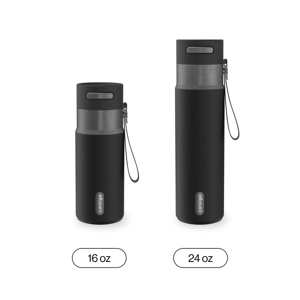 Contigo 24oz AutoSeal Insulated Stainless Steel Water Bottle, Licorice Black/Bronze