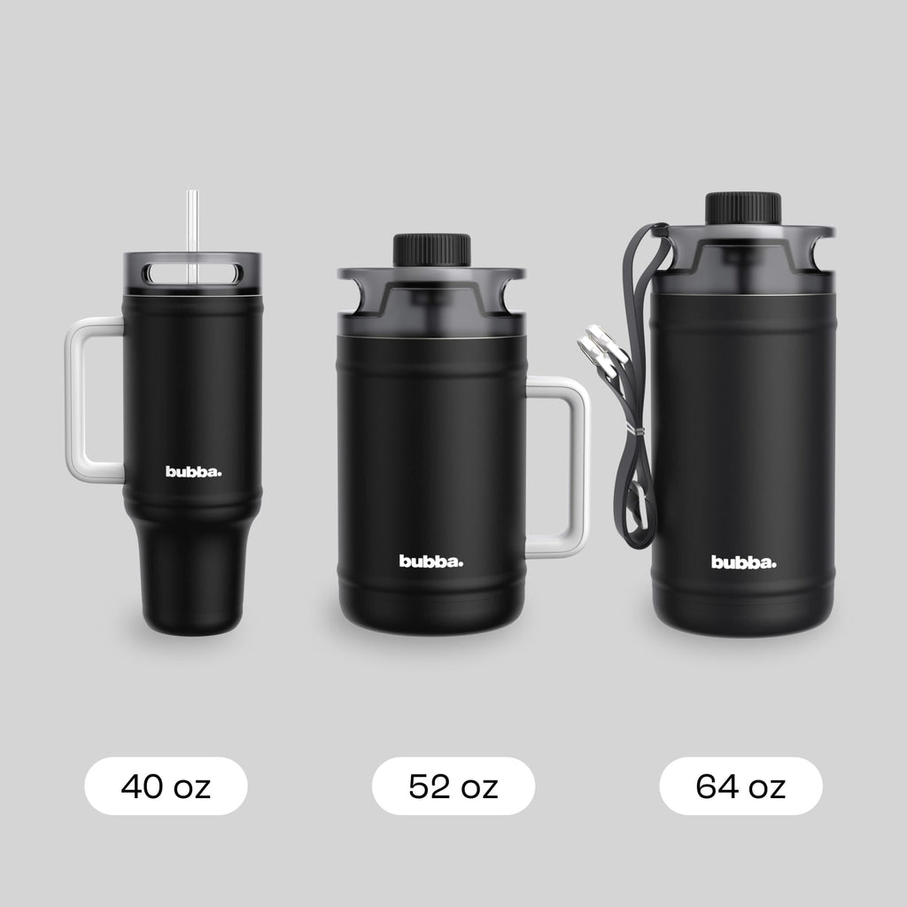 Bubba 40oz AutoClose Insulated Stainless Steel Tumbler with Straw and Handle, Office Siren Black