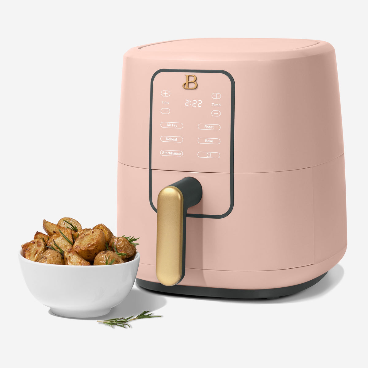 Beautiful 3 Qt Air Fryer with TurboCrisp Technology, EverGood Non-Toxic Ceramic Nonstick Coating, Chocolate by Drew Barrymore