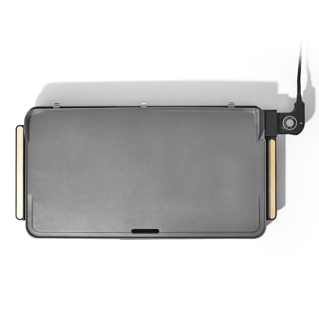 Beautiful XL Electric Griddle 12" x 22" with EverGood Ceramic Nonstick Coating, Thyme Green by Drew Barrymore
