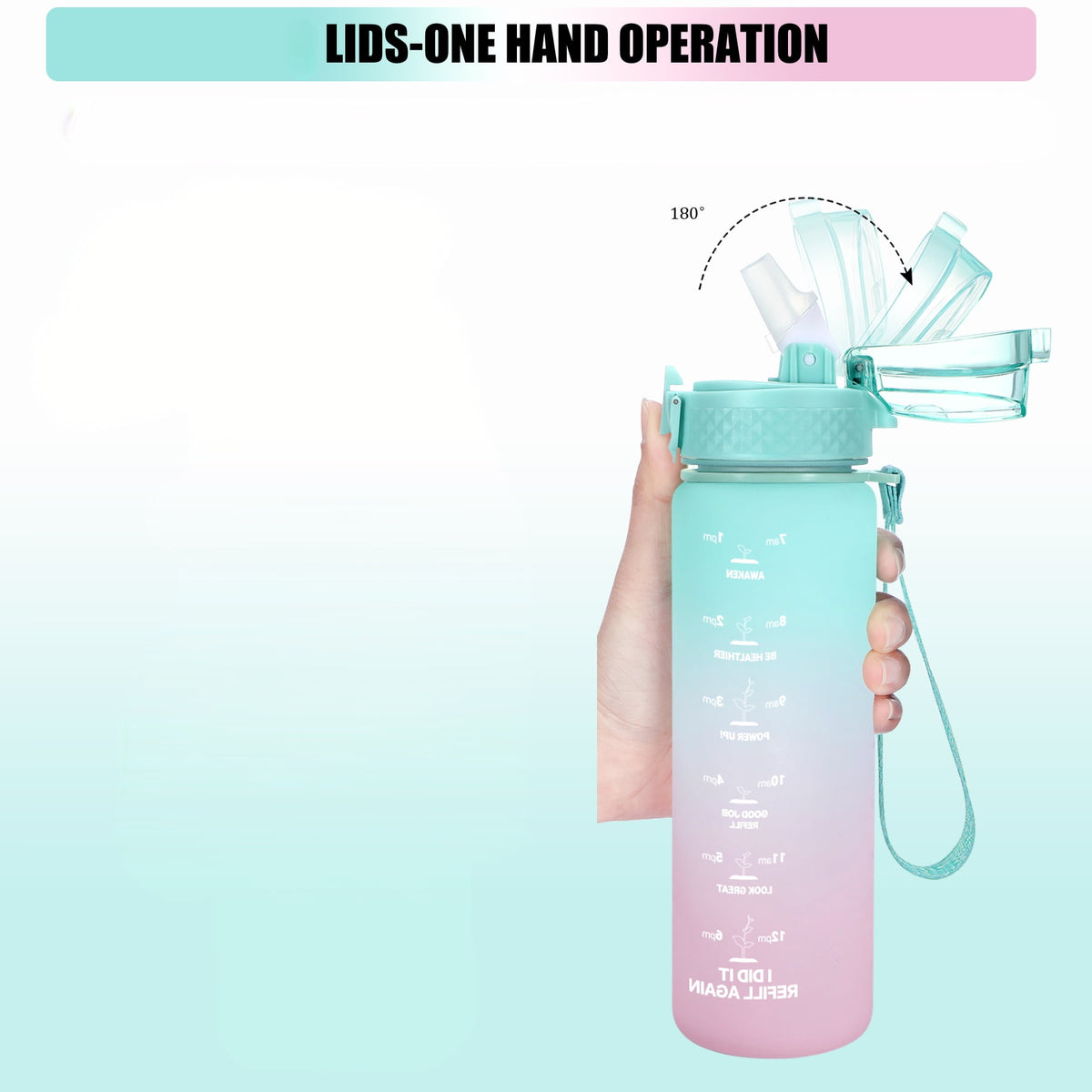 Oldley Transparent Tritan Kids Bottle – 17oz Straw Water Bottle with One-Hand Open Button, Lockable Leak-Proof Lid, Ideal for Daily Hydration