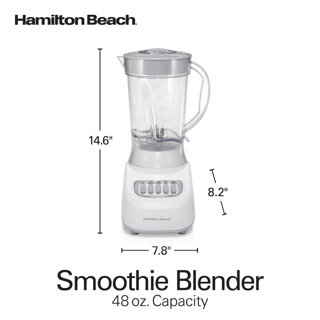 Hamilton Beach Smoothie Blender, 48 oz BPA-Free Jar 650 W 12-Function Countertop Blender for Kitchen, Black