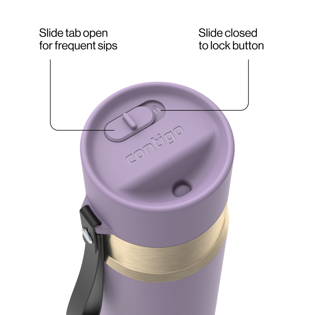 Contigo 24oz AutoSeal Insulated Stainless Steel Water Bottle, Licorice Black/Bronze