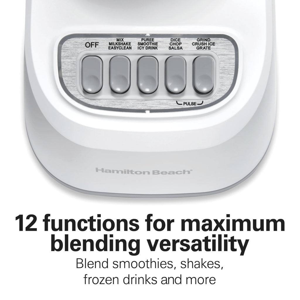 Hamilton Beach Smoothie Blender, 48 oz BPA-Free Jar 650 W 12-Function Countertop Blender for Kitchen, Black