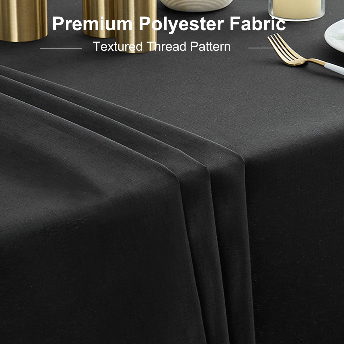 Inosoo Faux Linen Textured Rectangle Tablecloth - 60 x 84 inch Waterproof & Machine Washable Linen-Look Cloth Table Cover, White