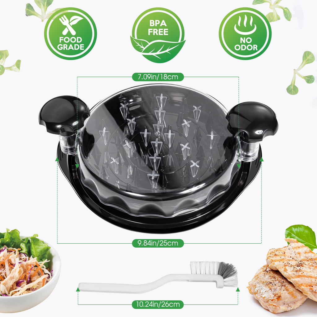 Gimgong Chicken Shredder Large Chicken Breast Shredder Tool Twist with Cleaning Brush, Visible Meat Shredder Machine, Strong Anti-Slip Strip, Ergonomic Handle, BPA Free, Suitable for Pork Beef Chicke