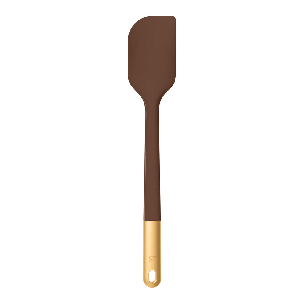 Beautiful 6-Piece Silicone Kitchen Tool Set with Ceramic Crock, Chocolate by Drew Barrymore