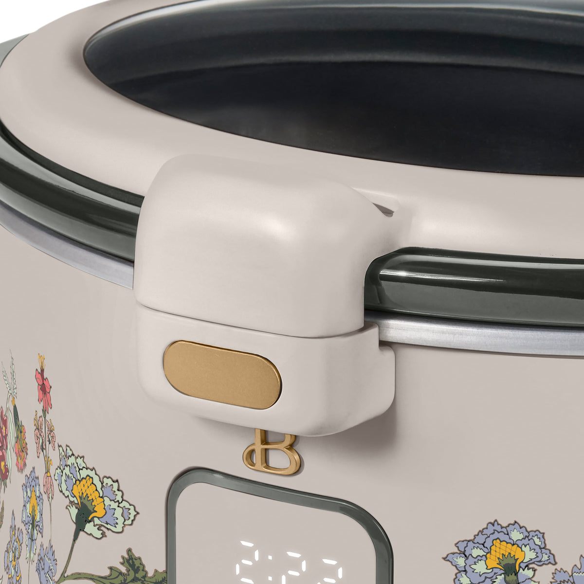 Beautiful 4 Qt Digital Slow Cooker with Hinged Locking Lid, Thyme Green by Drew Barrymore