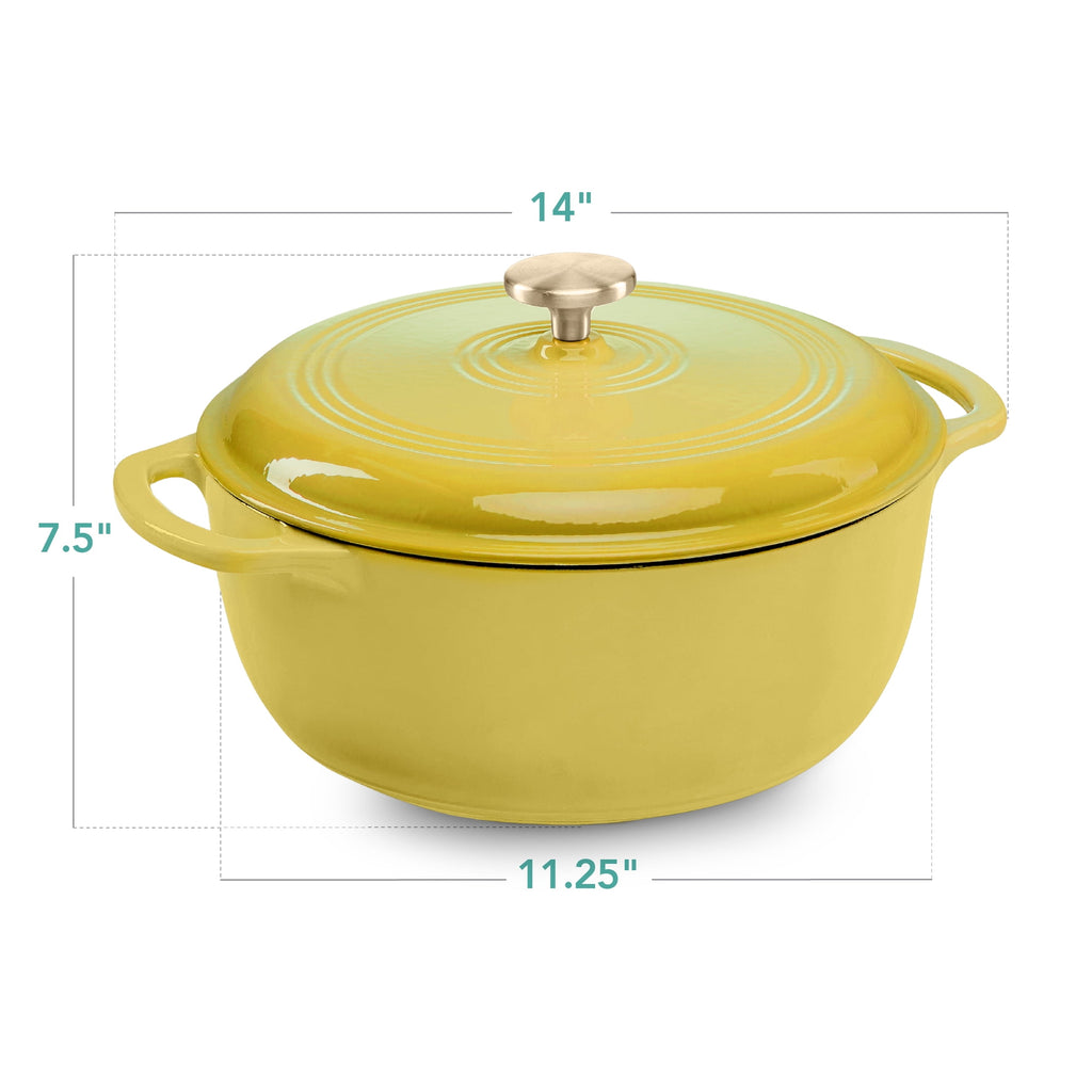Best Choice Products 6 Quart Enamel Cast-Iron Dutch Oven, Heavy-Duty Cookware w/ Dual Handles, Lid - Cornflower Blue