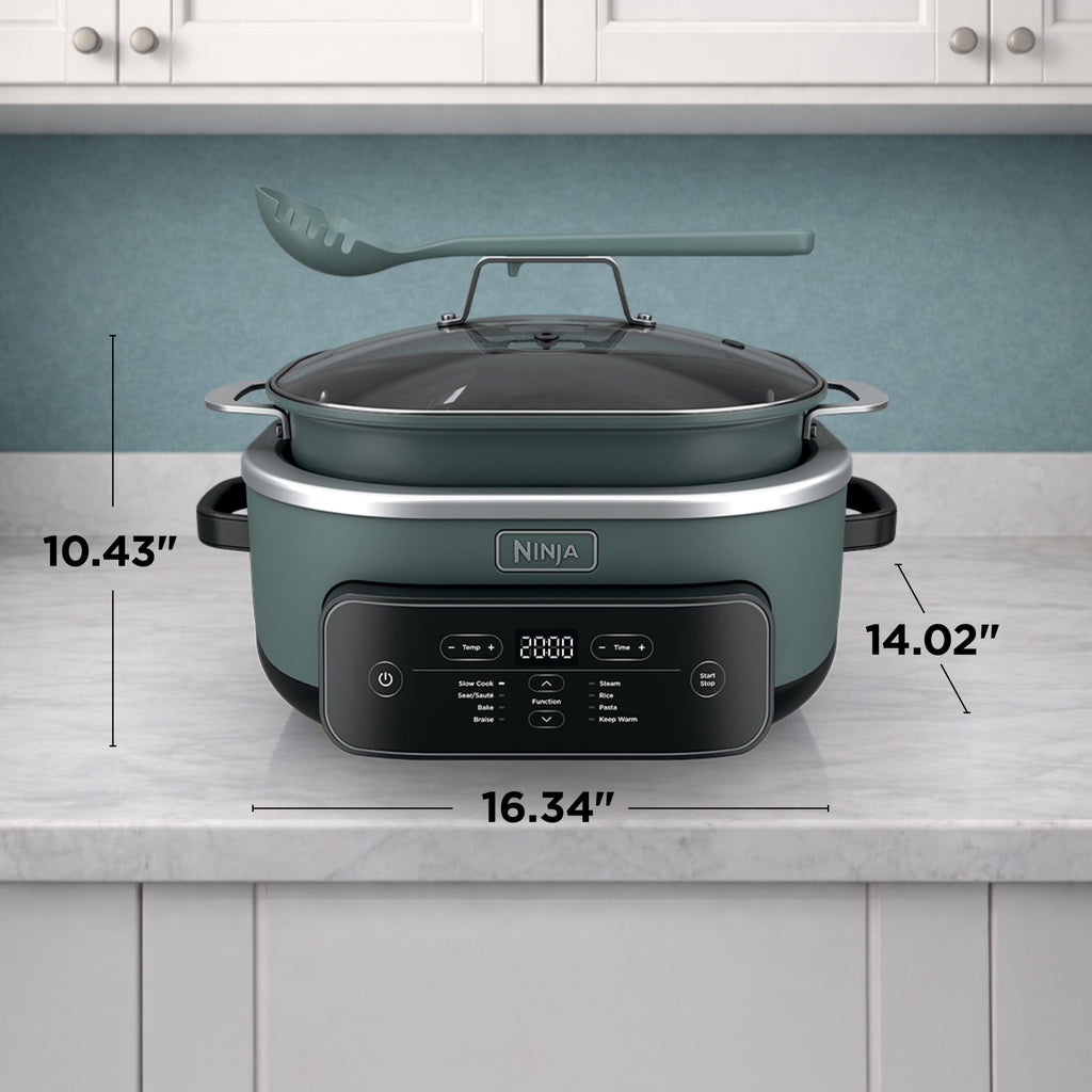 Ninja 8-in-1 PossibleCooker Plus 7.5 Qt Multi-Cooker, Slow Cooker, Steamer, Dutch Oven, MC2000 Sage Green