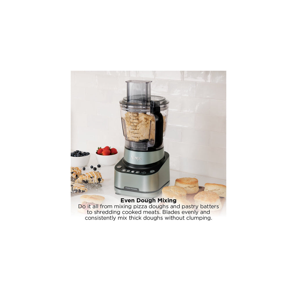 Ninja 9-Cup Food Processor, 4 Auto-iQ Presets, Reversible Slicing/Shredding Disc, BZ601, Silver
