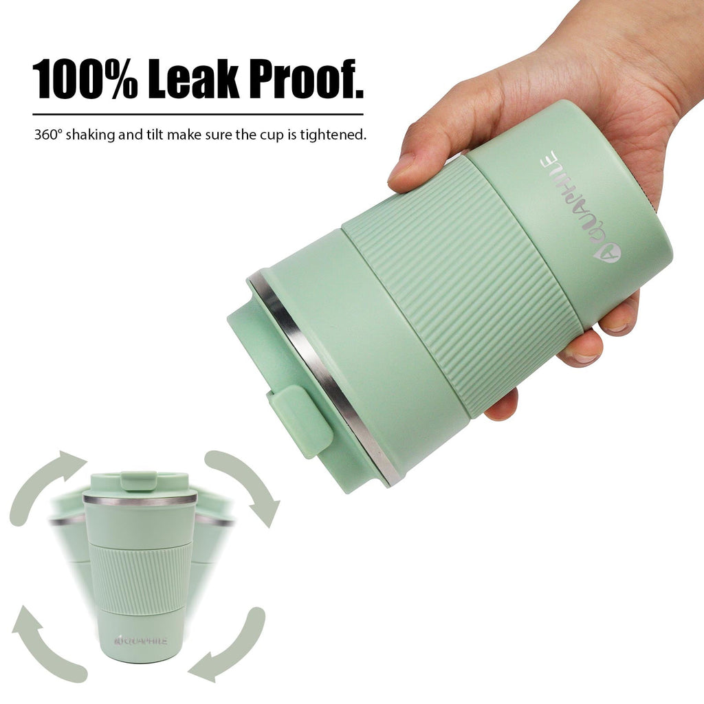 Aquaphile Vacuum Insulated Coffee Travel Mug - Double Walled Reusable Tumbler Cups Light Blue 17 Fluid Ounces