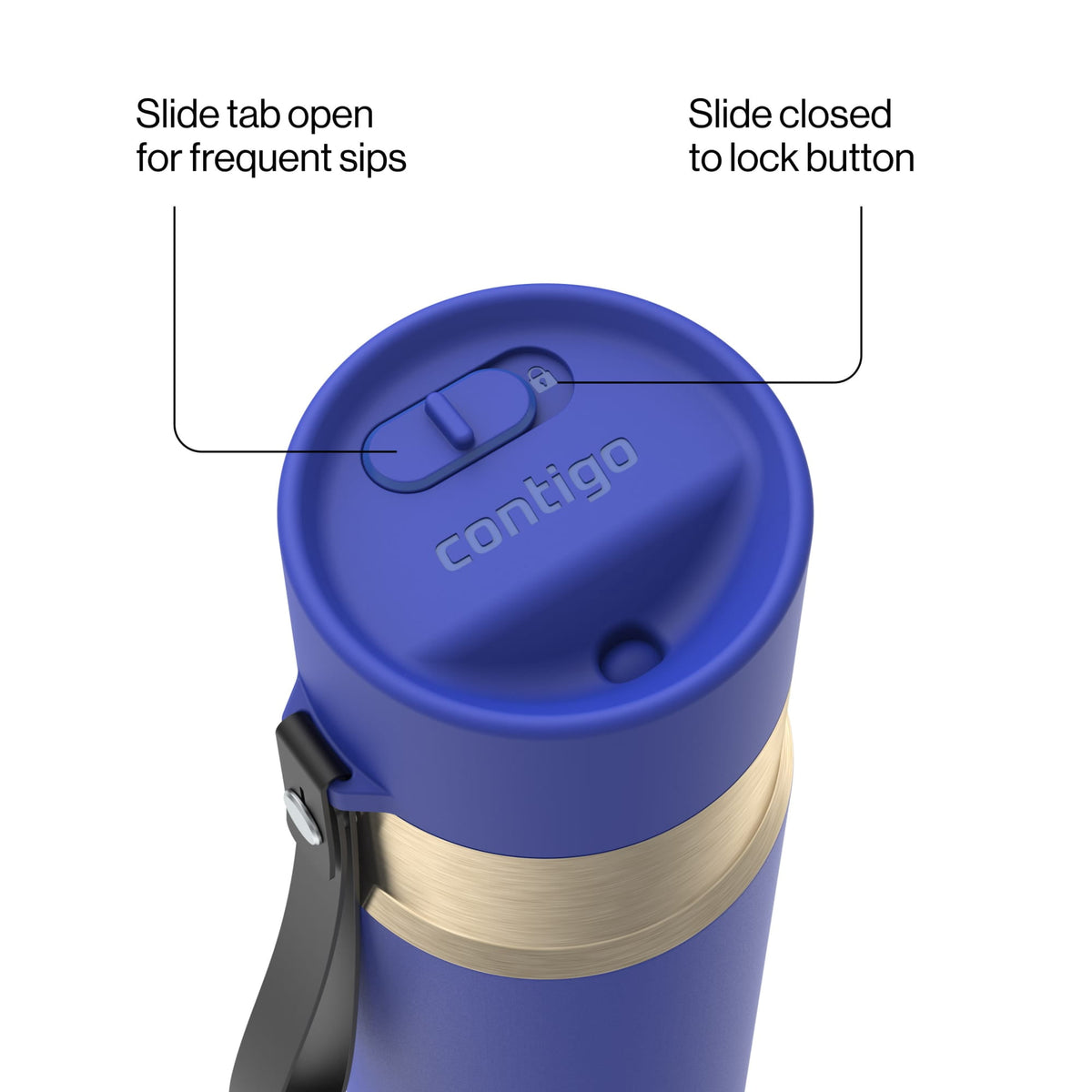 Contigo 24oz AutoSeal Insulated Stainless Steel Water Bottle, Licorice Black/Bronze