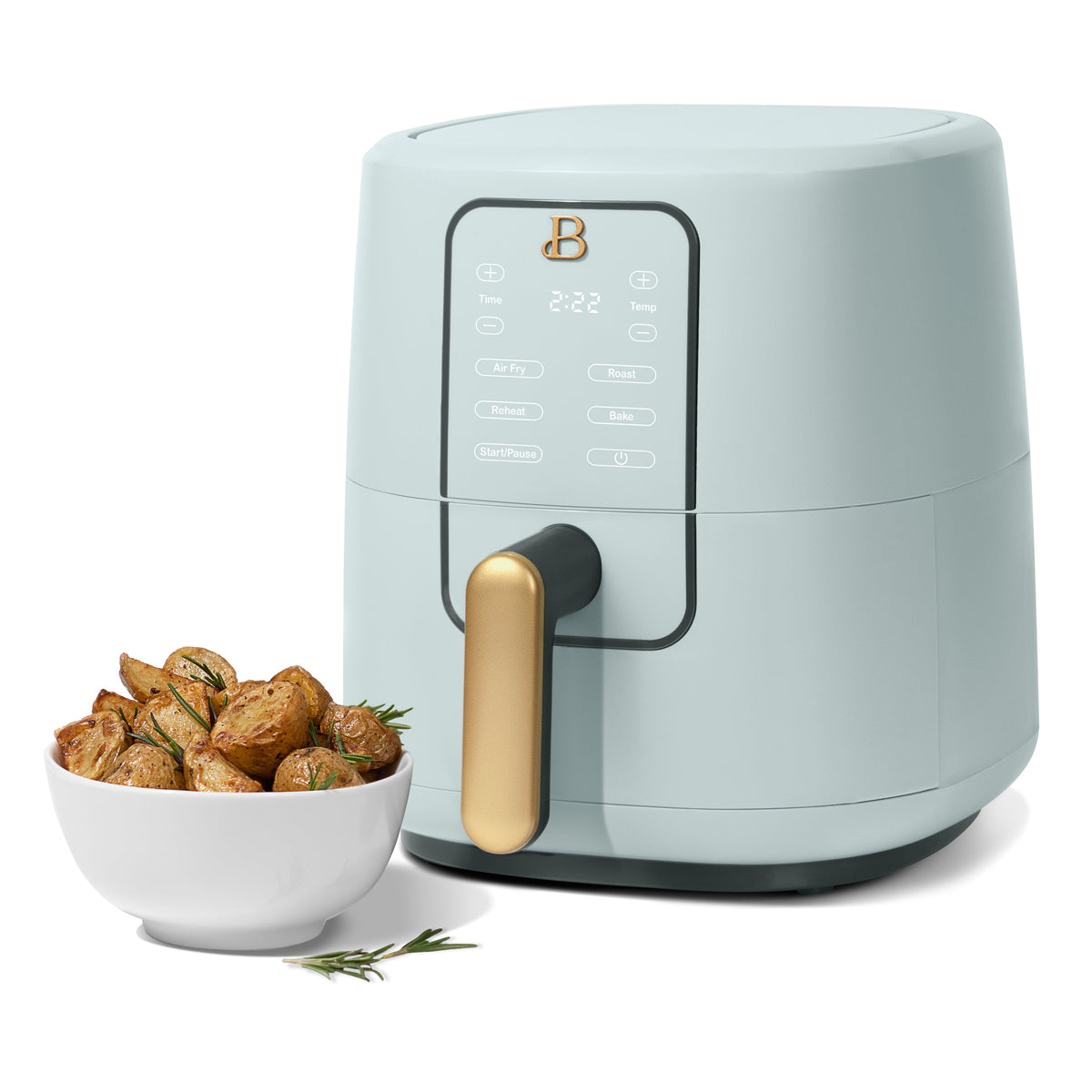 Beautiful 3 Qt Air Fryer with TurboCrisp Technology, EverGood Non-Toxic Ceramic Nonstick Coating, Chocolate by Drew Barrymore