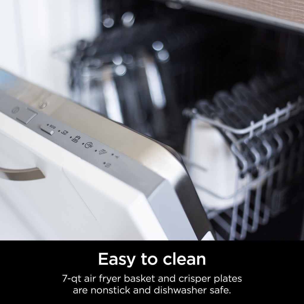 Ninja Foodi Air Fryer 7-Qt, DualZone FlexBasket, 6-in-1, Smart Finish, Cook 2 Foods 2 Ways, DZ071 Black
