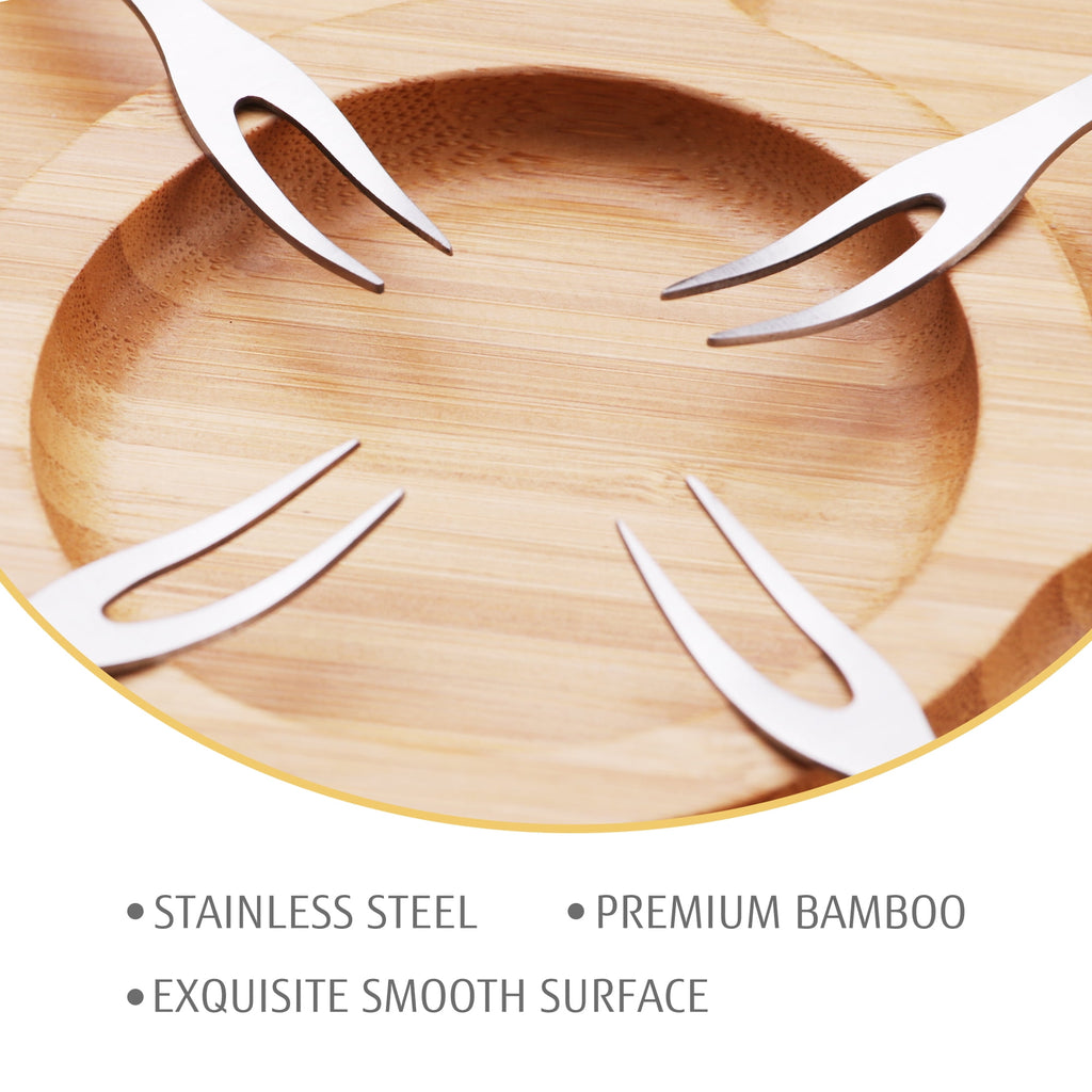 Hecef Bamboo Cheese Board and Knife Set, 13-Piece Large Charcuterie Serving Tray, 17 in