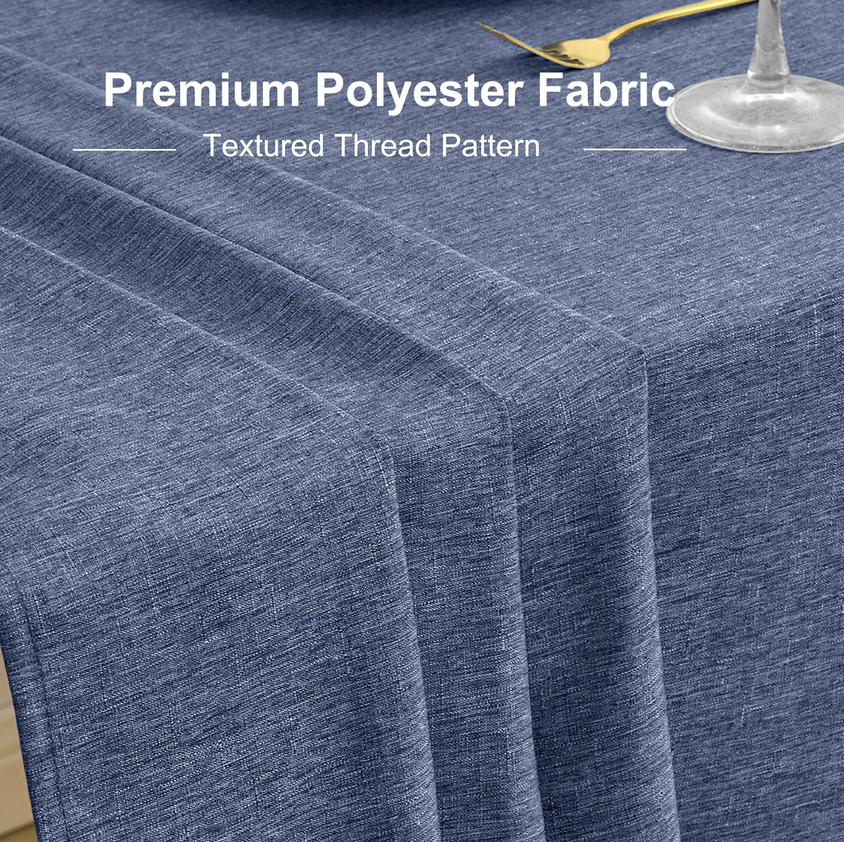 Inosoo Faux Linen Textured Rectangle Tablecloth - 60 x 84 inch Waterproof & Machine Washable Linen-Look Cloth Table Cover, White
