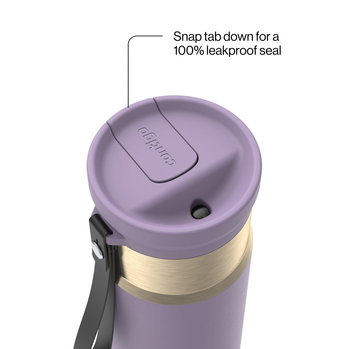 Contigo 16oz SnapSeal Insulated Stainless Steel Water Bottle, Licorice Black/Bronze