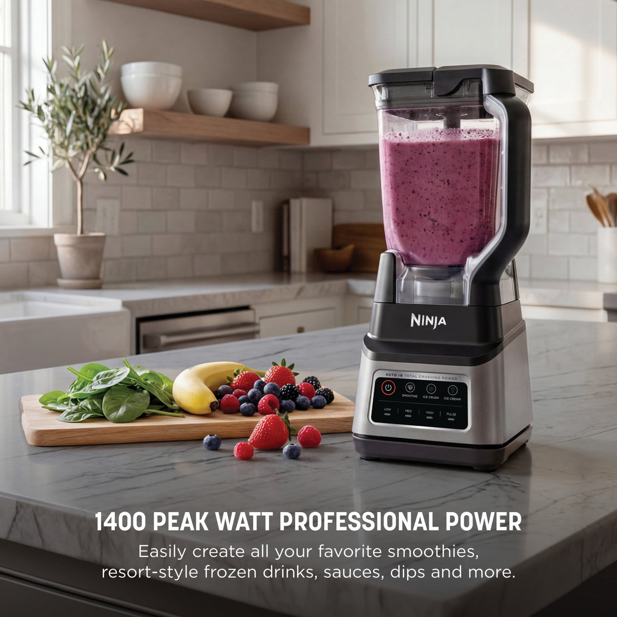 Ninja Professional Plus 72-Oz Blender with Auto-iQ, Gray, BN701