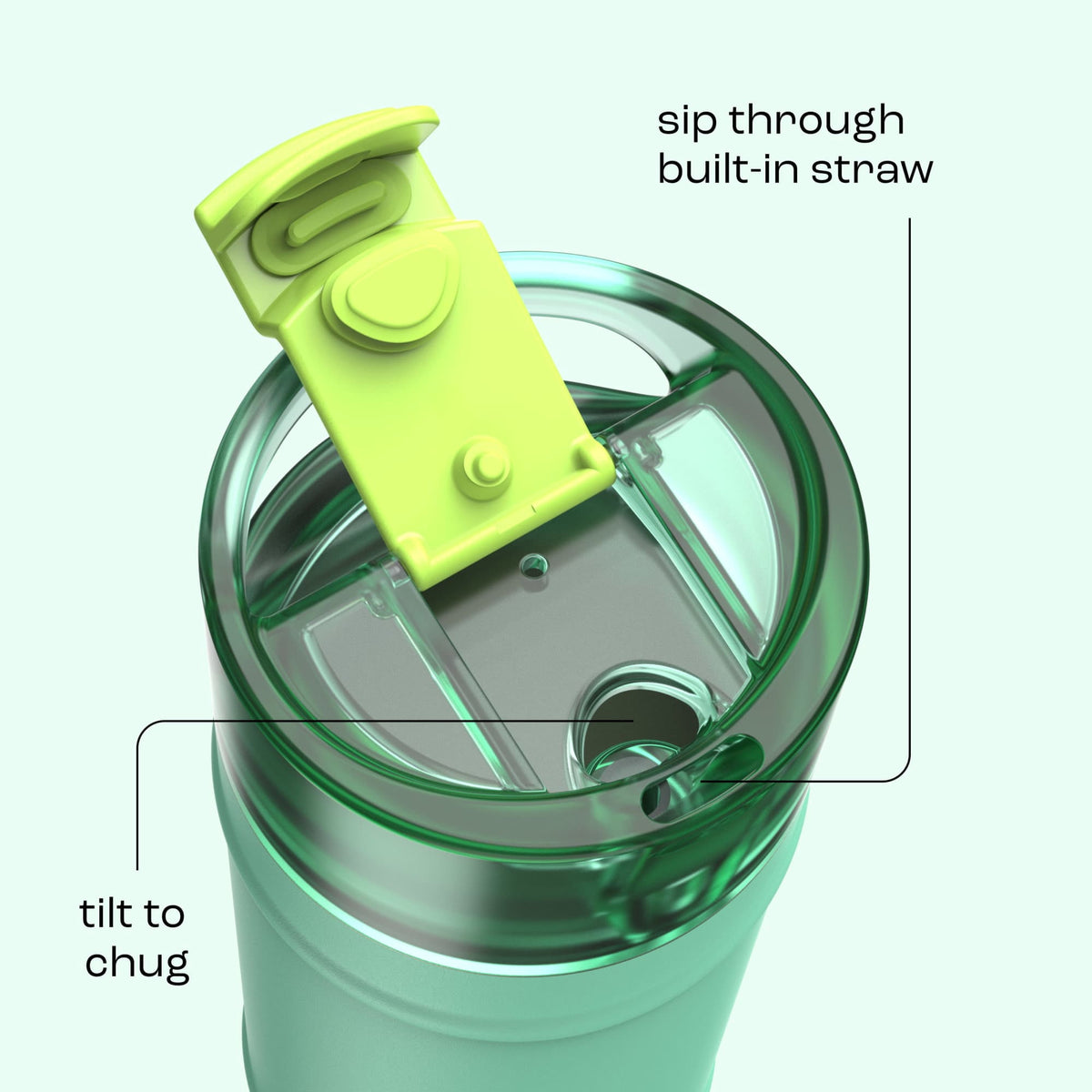 Bubba 18oz DualSip Insulated Stainless Steel Water Bottle with Straw & Sip Lid, Tropical Eclipse Mint/Green