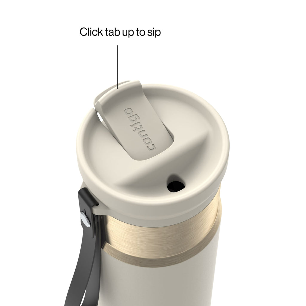 Contigo 16oz SnapSeal Insulated Stainless Steel Water Bottle, Licorice Black/Bronze