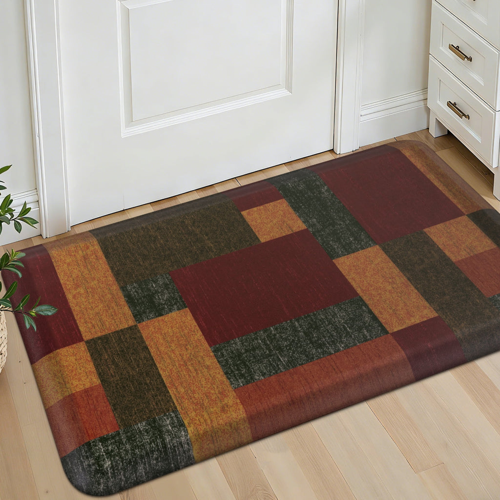 MeyJey 4/5 Inch Thick Anti Fatigue Kitchen Rug 20”x39”, Non Slip Waterproof Floor Mats for Kitchen Sink Laundry Office, Black/Gray