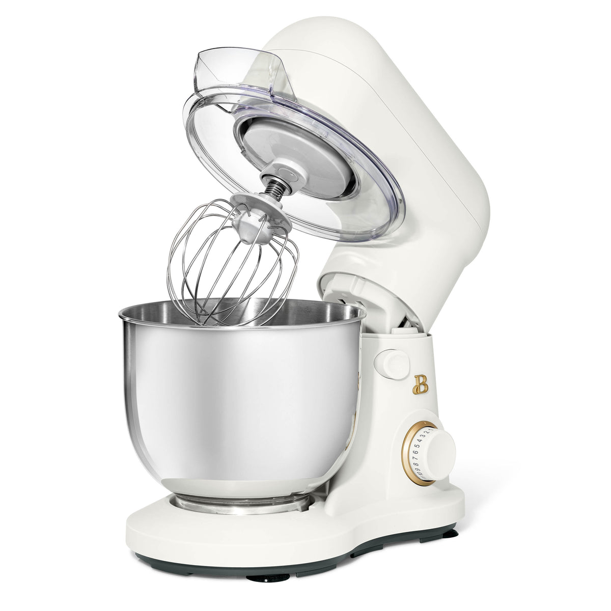 Beautiful 3.5 Qt Stand Mixer with Flat Beater, Dough Hook, Balloon Whisk, Chocolate by Drew Barrymore
